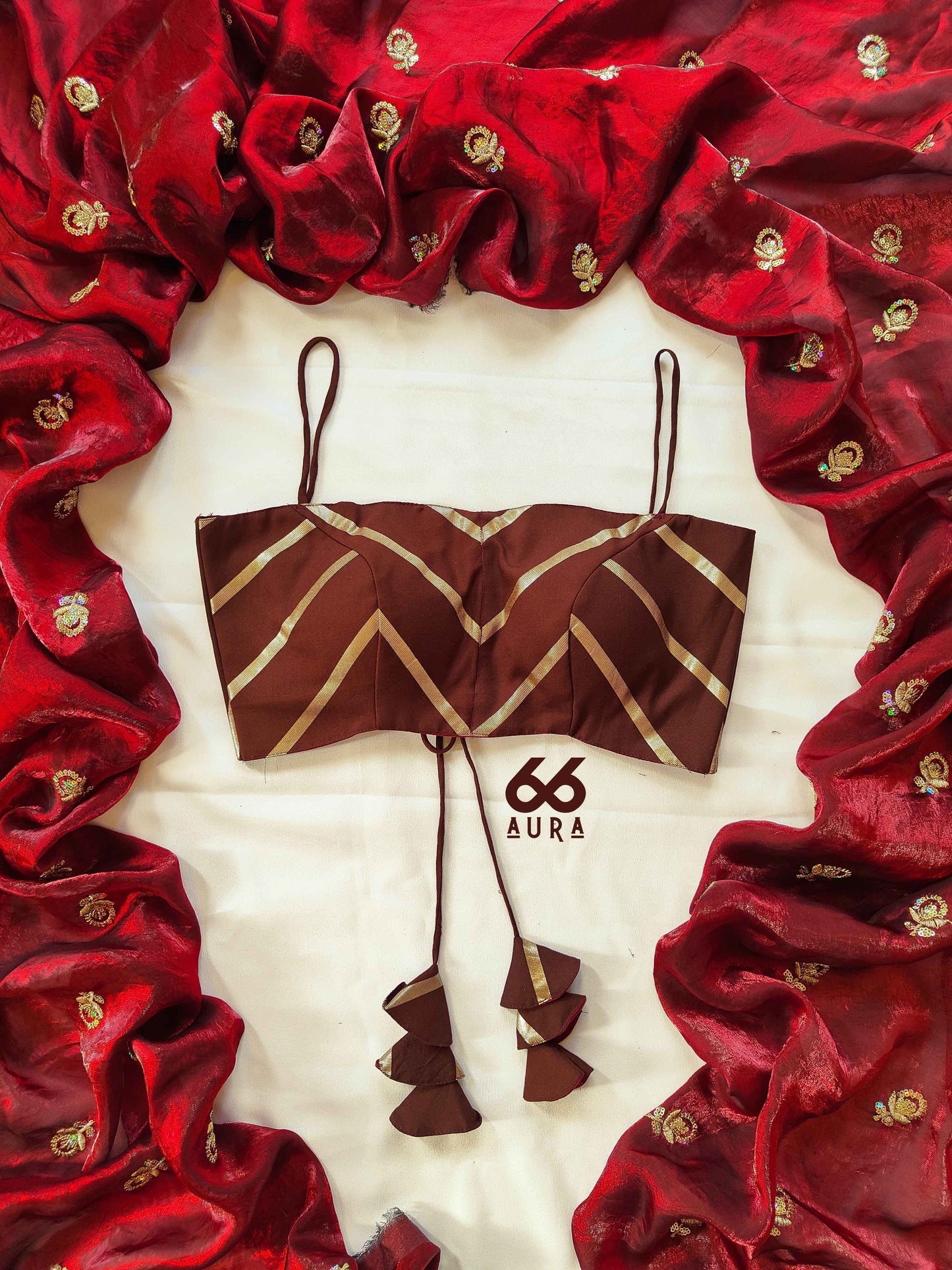 MOCHA AURA SLEEVELESS BLOUSE