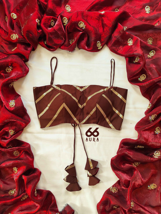 MOCHA AURA SLEEVELESS BLOUSE