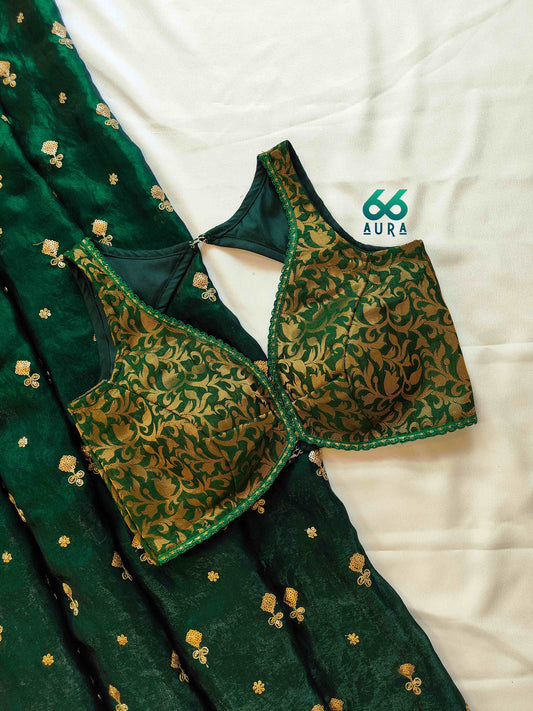 EMERALD AURA SLEEVELESS BLOUSE