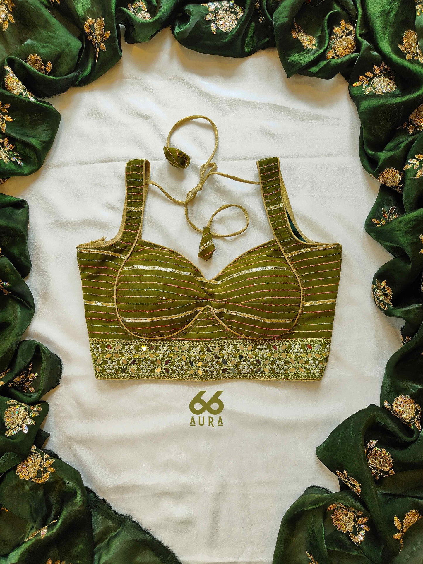 OLIVE AURA SLEEVELESS BLOUSE