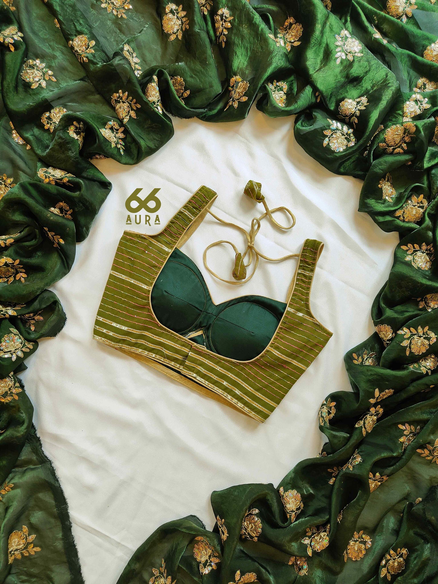 OLIVE AURA SLEEVELESS BLOUSE