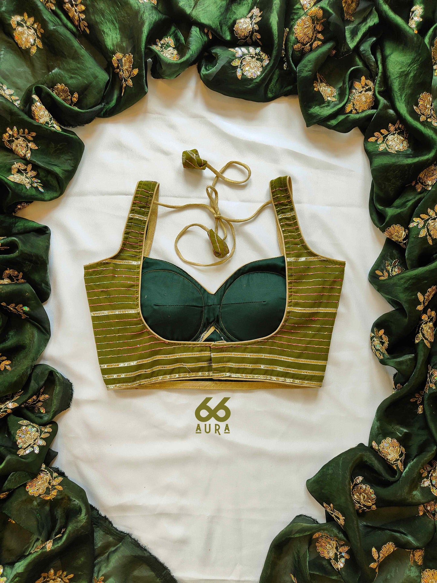 OLIVE AURA SLEEVELESS BLOUSE