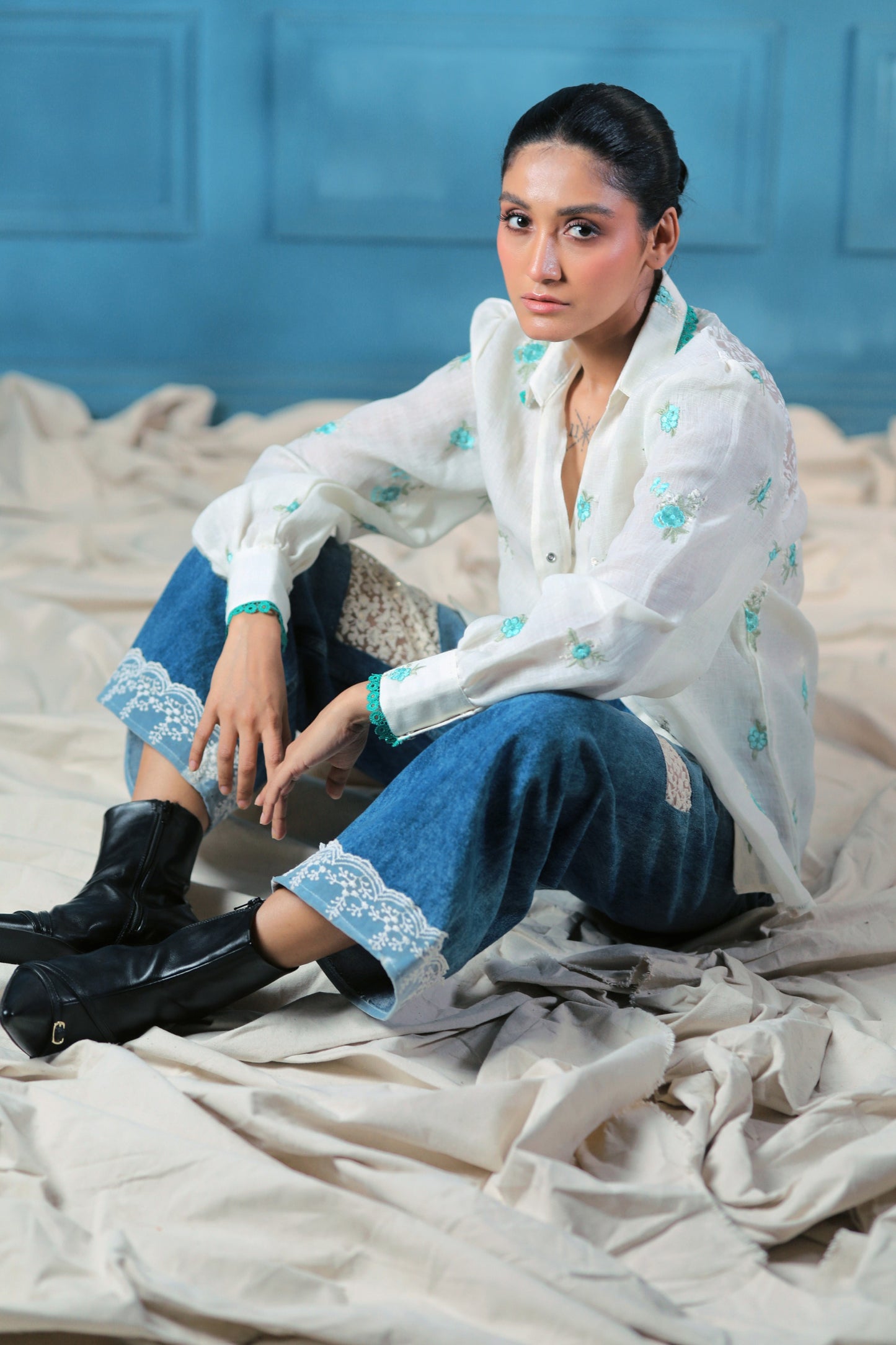 Oversized Chill Charm shirt by 66aura in soft, relaxed fit with a stylish graphic design, perfect for casual wear.