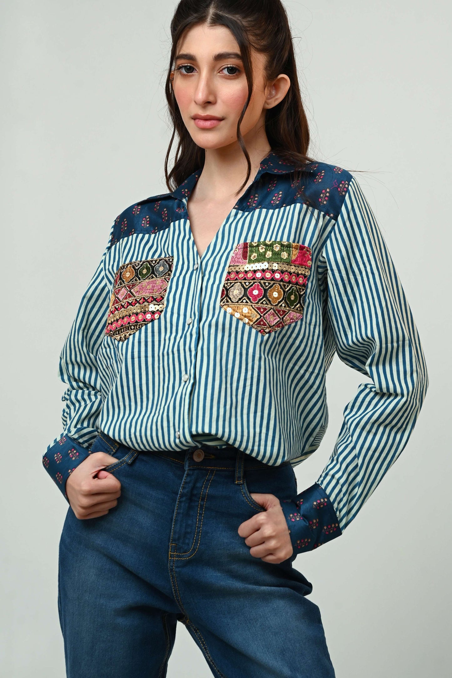 INDIGO ICON SHIRT - 66Aura