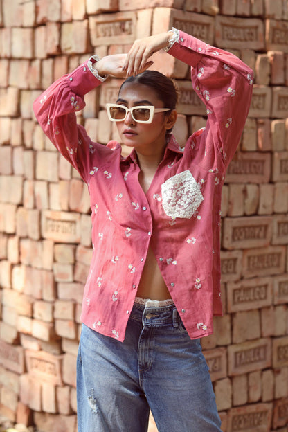 Soft cotton candy shirt by 66aura featuring a playful pastel-colored design and casual fit, ideal for a relaxed style.