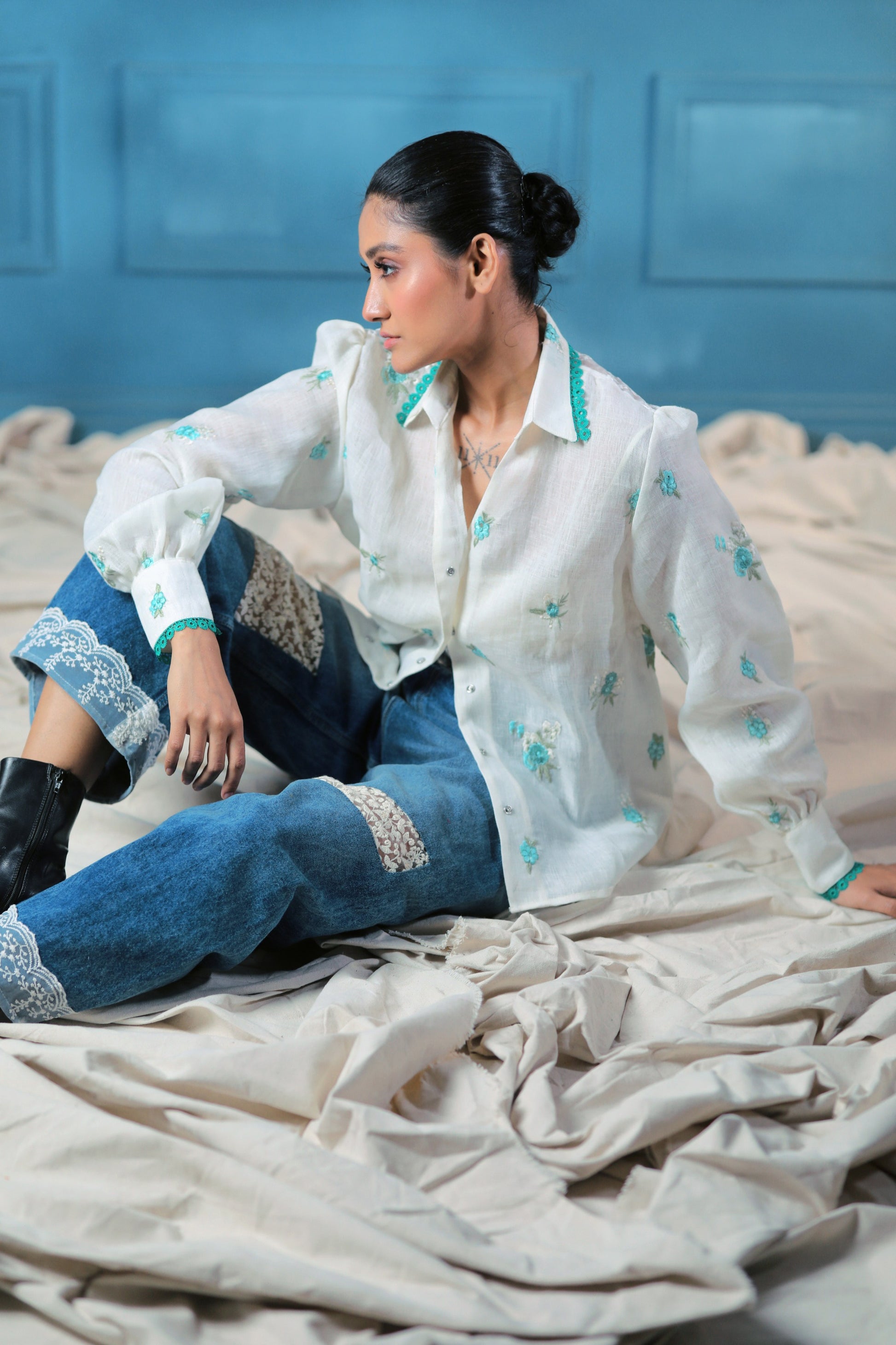 Oversized Chill Charm shirt by 66aura, featuring a relaxed fit with a casual, stylish design in soft fabric.