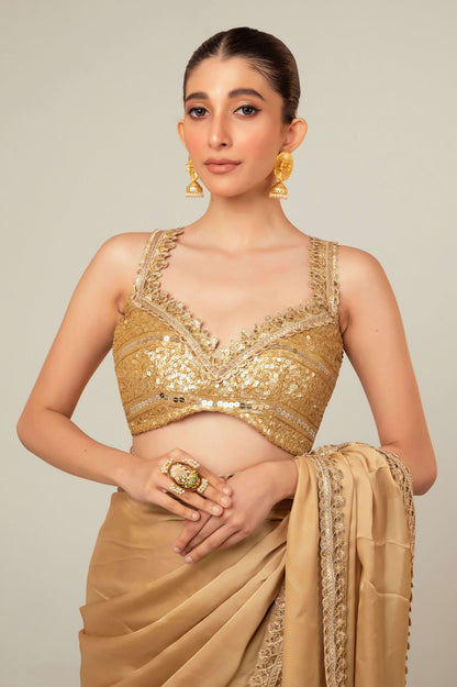 SEQUIN SPARK SAREE WITH LIME LIGHT BLOUSE - 66Aura