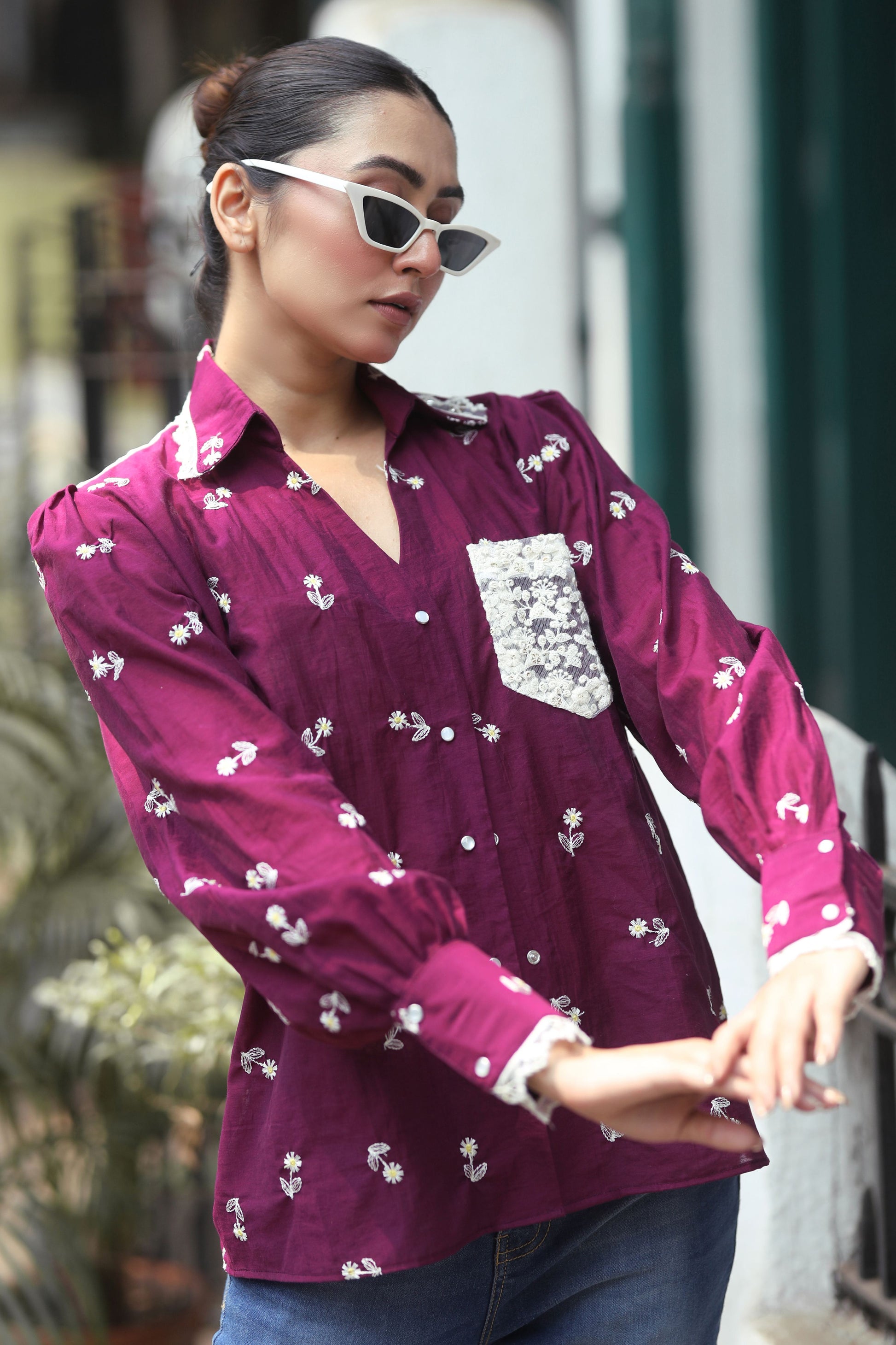 Kala Khatta shirt by 66aura featuring black and white traditional design with intricate patterns and a comfortable fit.