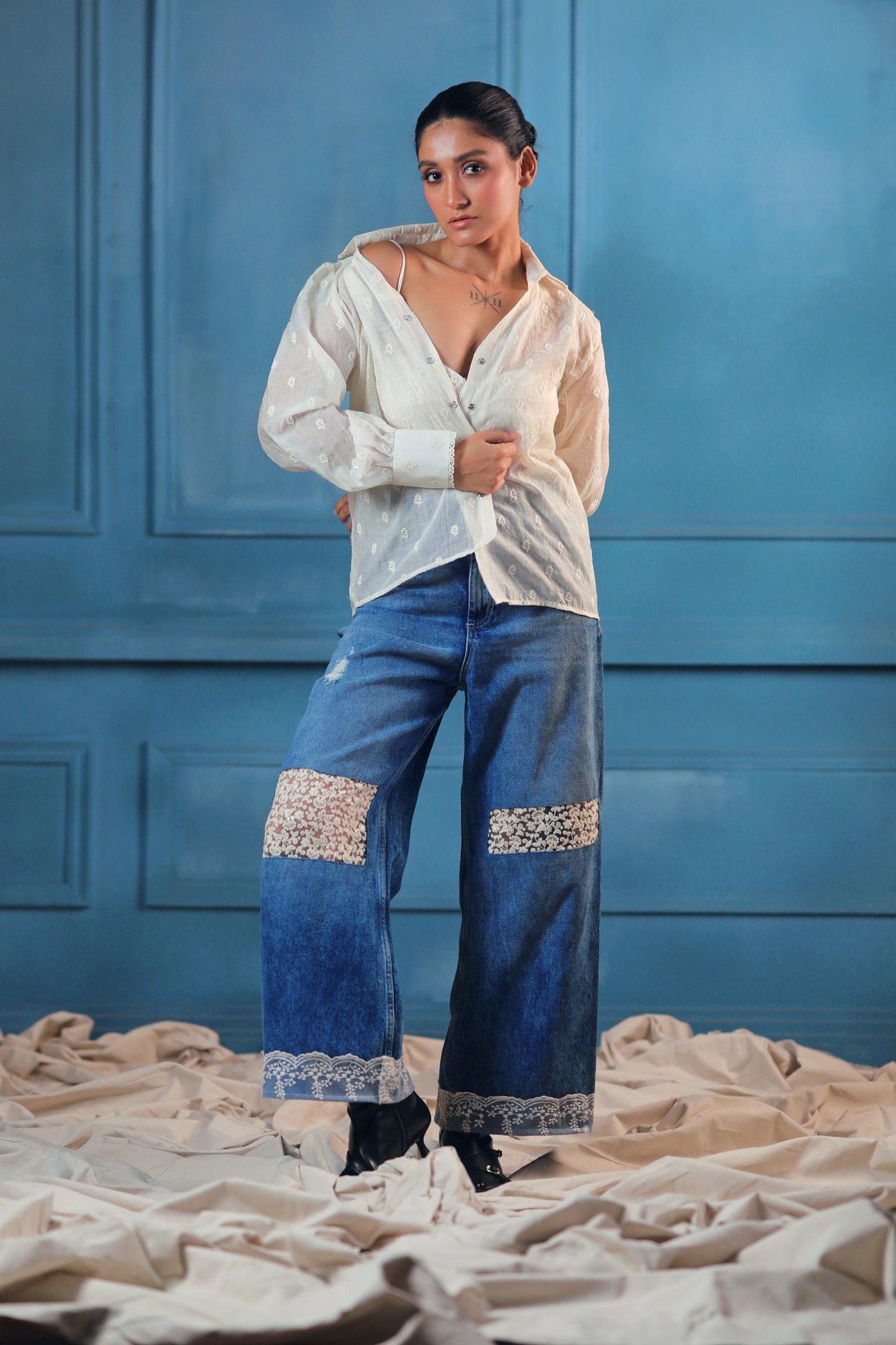 Oversized CLOUD CRAFT shirt by 66aura, featuring soft fabric and relaxed fit, shown in a light, airy style.