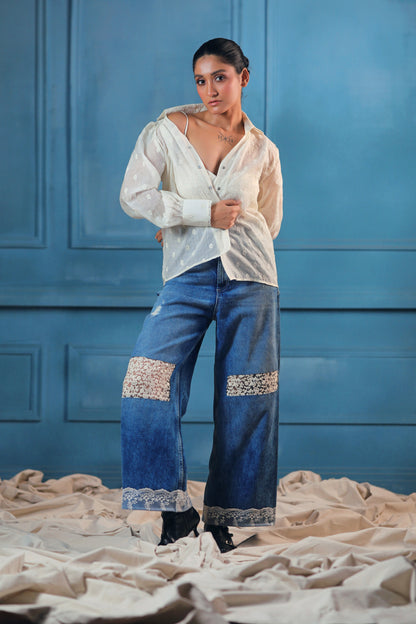 Oversized CLOUD CRAFT shirt by 66aura, featuring soft fabric and relaxed fit, shown in a light, airy style.