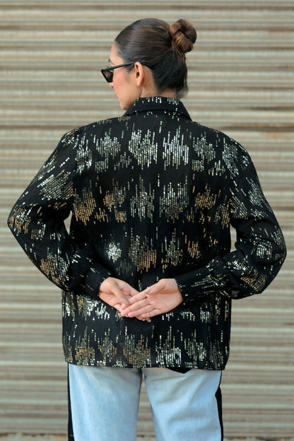 VILLAIN ENERGY shirt by 66aura featuring bold graphic design on black fabric, casual fit, and short sleeves.