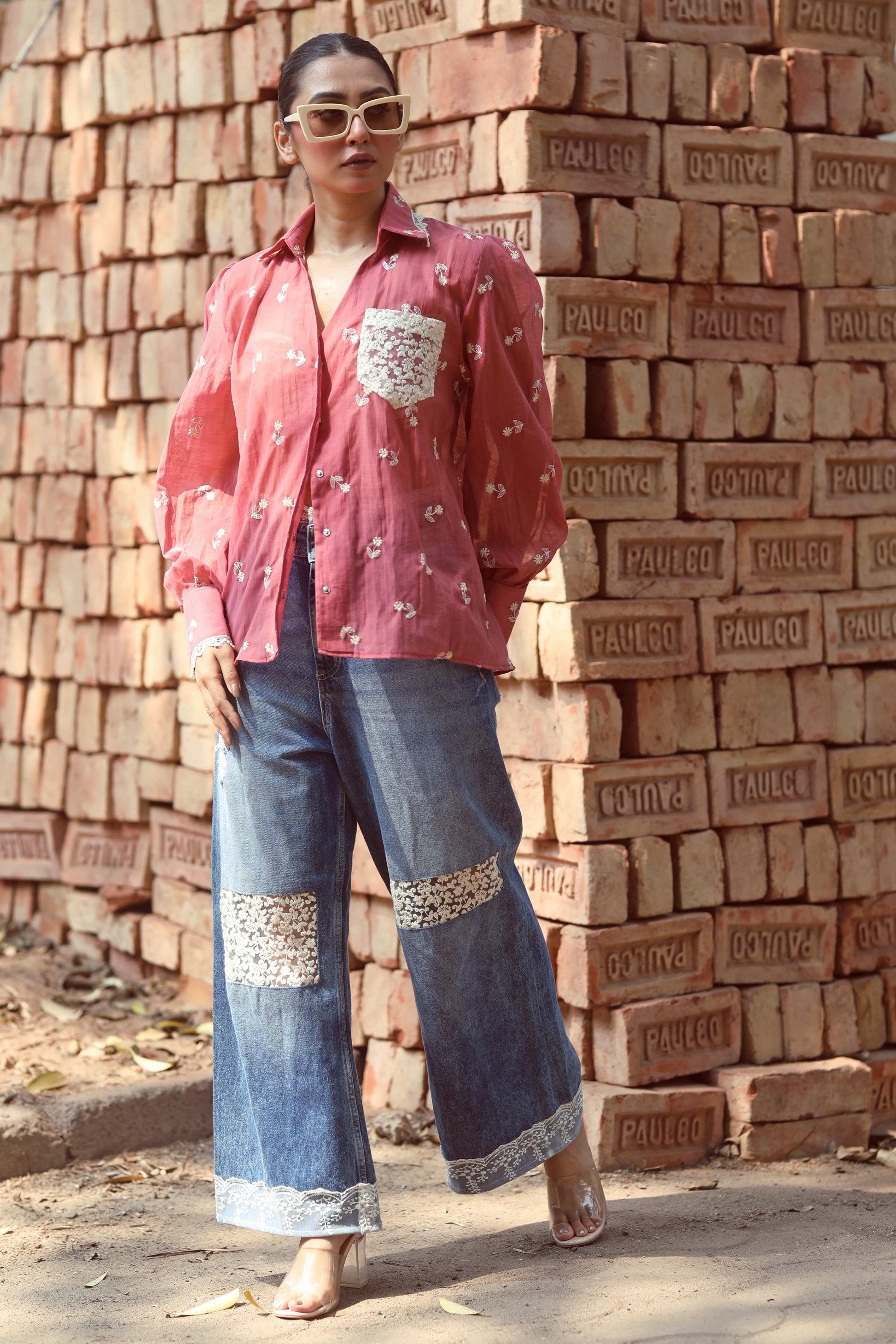 Light pink cotton candy shirt by 66aura featuring a casual fit and soft cotton fabric, displayed on a plain background.