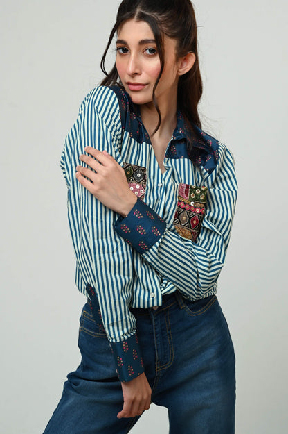 INDIGO ICON SHIRT - 66Aura