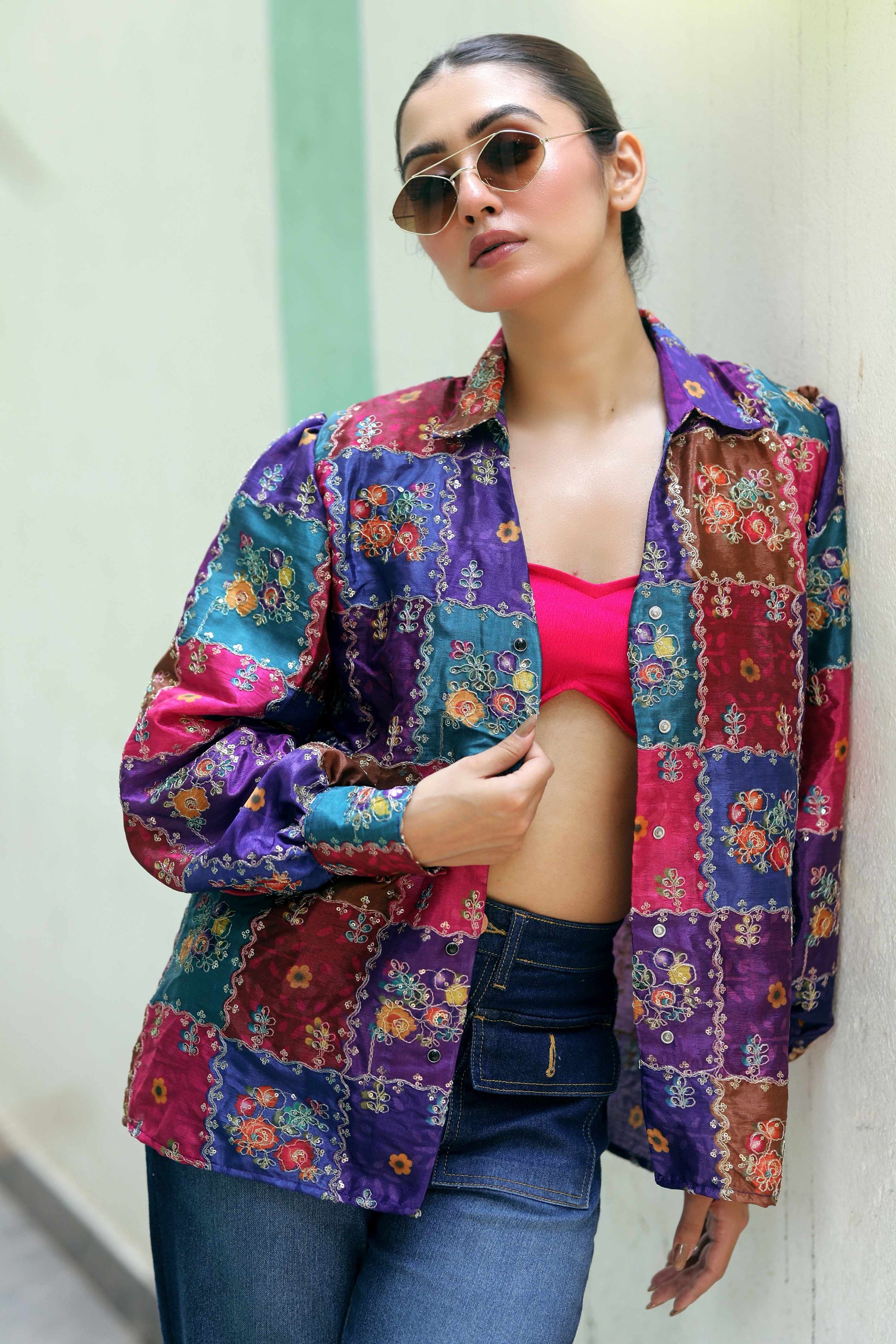 Delulu drip shirt by 66aura featuring a vibrant, colorful pattern with a relaxed fit and stylish design.