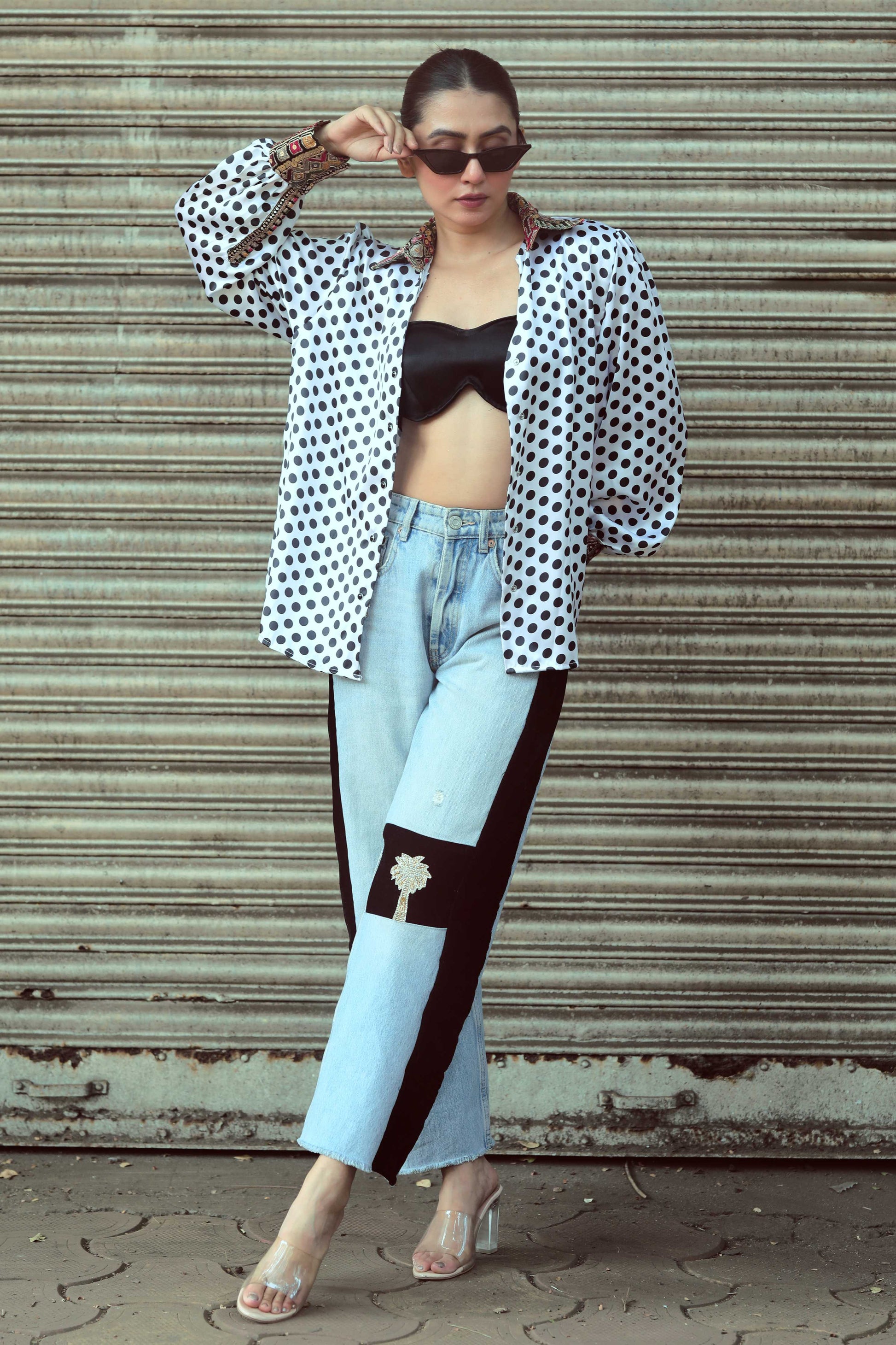 Black Plot Twist shirt by 66aura featuring a stylish graphic design on the front.