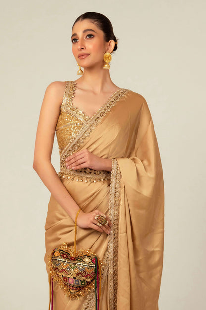 SEQUIN SPARK SAREE WITH LIME LIGHT BLOUSE - 66Aura