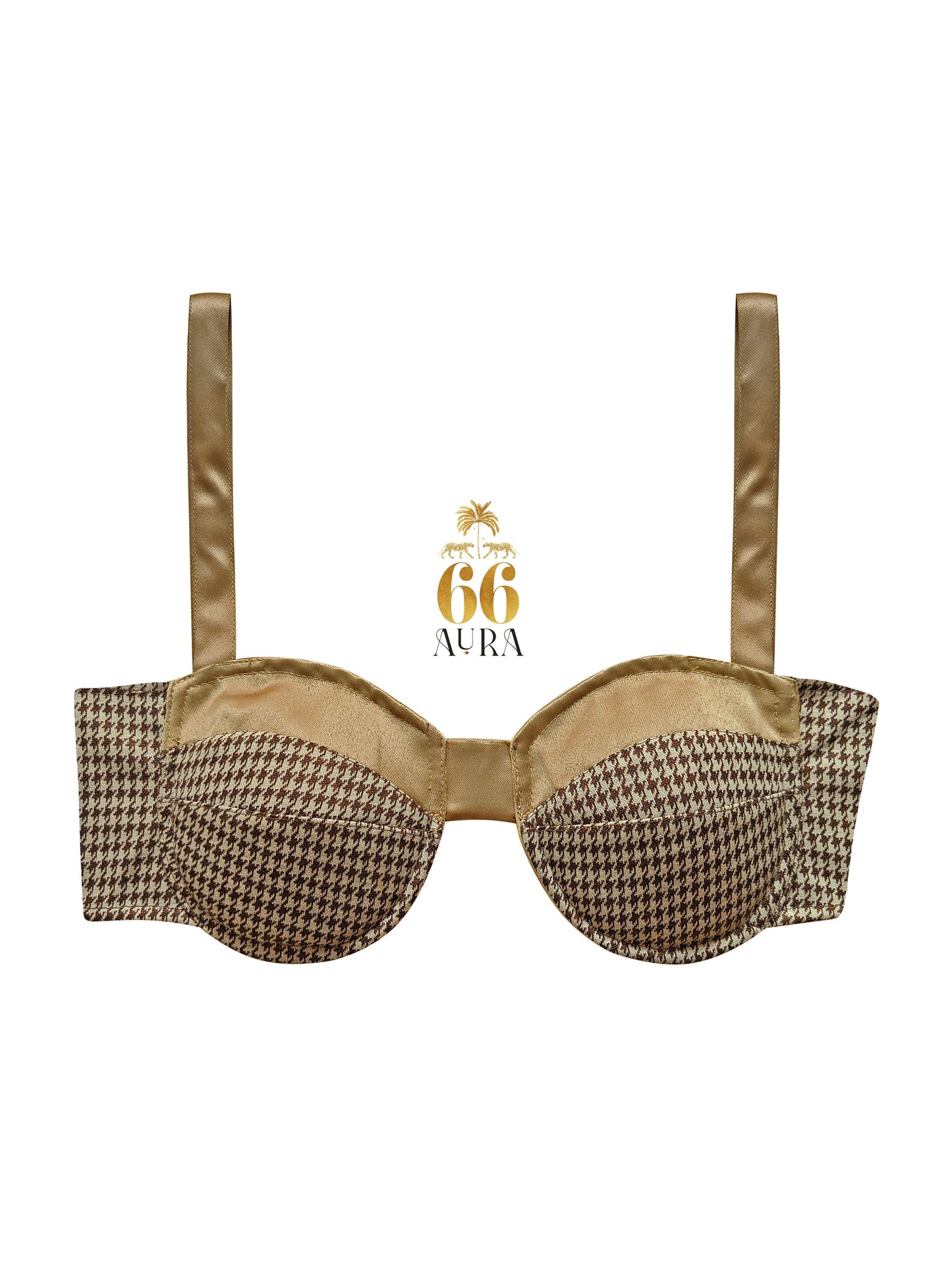 66aura Boardroom Babe Bralette featuring soft fabric, delicate lace details, and adjustable straps on a neutral background.