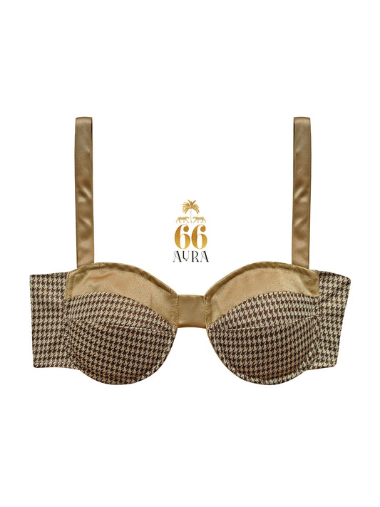 66aura Boardroom Babe Bralette featuring soft fabric, delicate lace details, and adjustable straps on a neutral background.