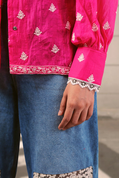Oversized PING PING shirt by 66aura featuring a relaxed fit and casual style, shown in a natural fabric and design.