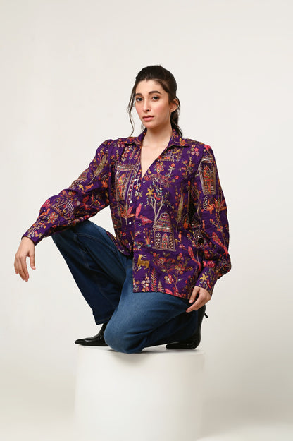 PLUM PULSE OVERSIZED SHIRT