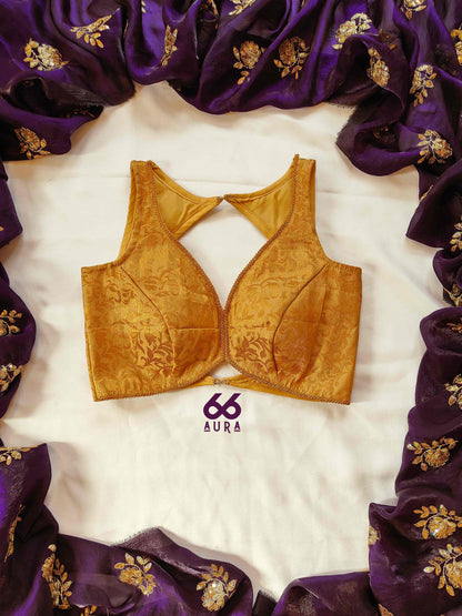 OLD GOLD AURA SLEEVELESS BLOUSE