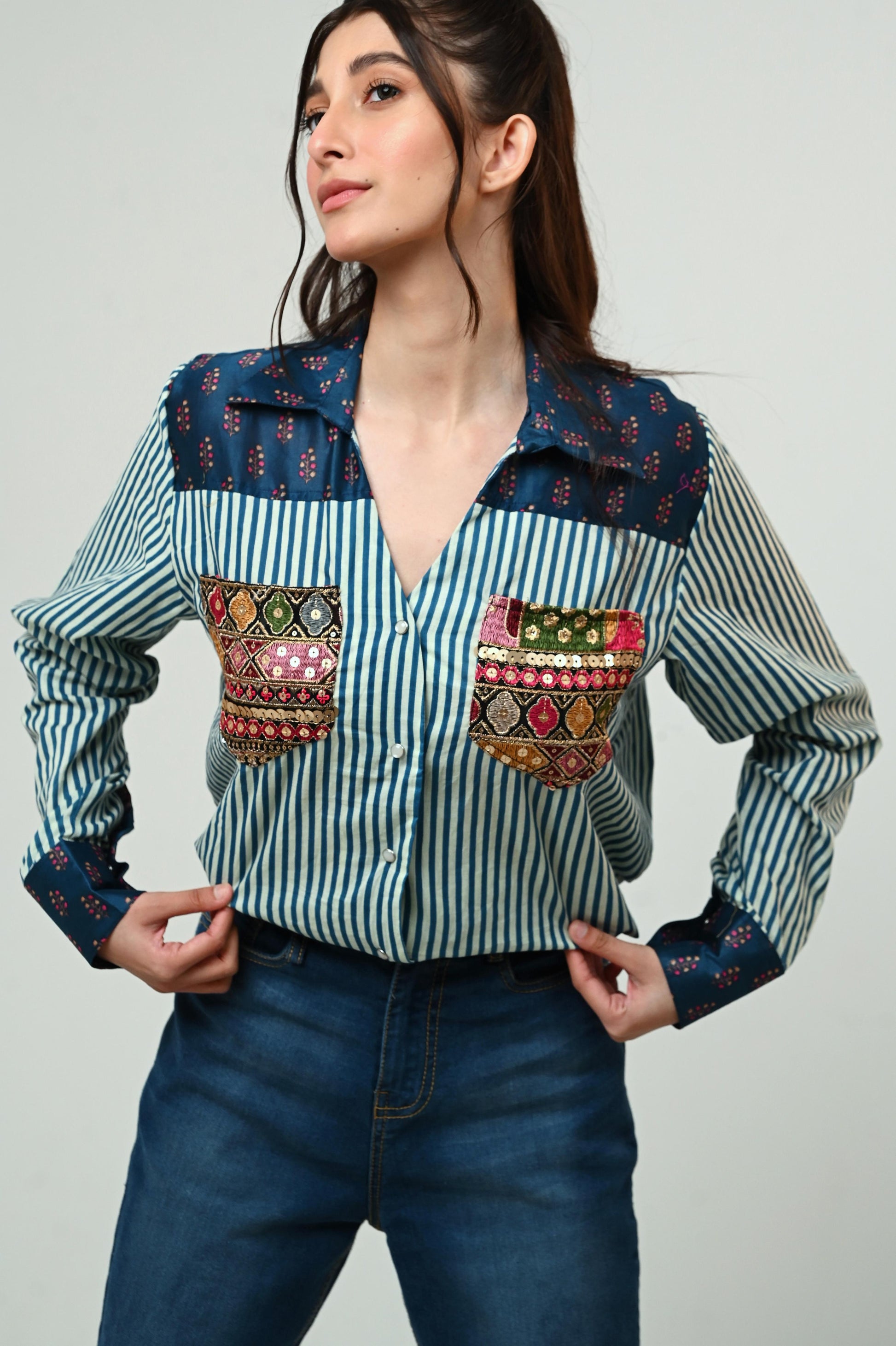 INDIGO ICON SHIRT - 66Aura