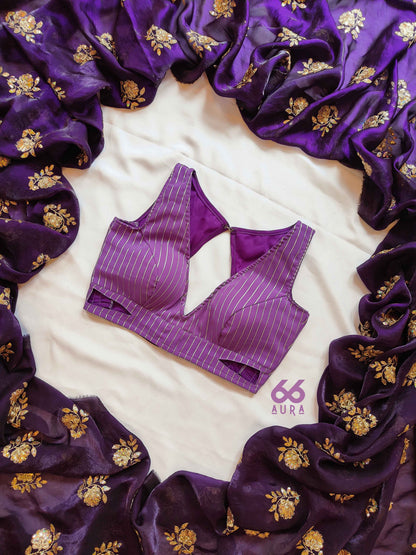 IMPERIAL AURA SAREE WITH WISTERIA  AURA SLEEVELESS BLOUSE