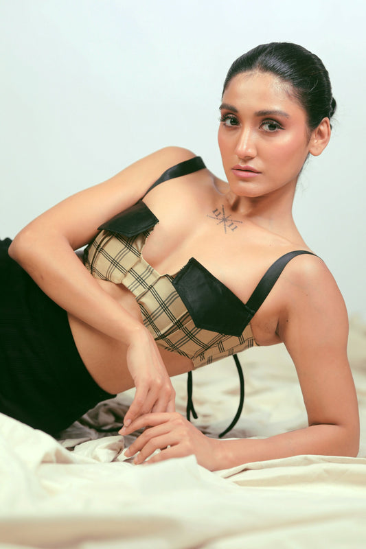 66aura Coffee Break Bralette featuring soft fabric, delicate straps, and a comfortable fit in a stylish coffee tone.