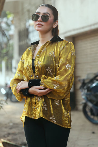 Black LEVEL UP shirt by 66aura featuring bold graphic design and casual fit, displayed on a hanger.