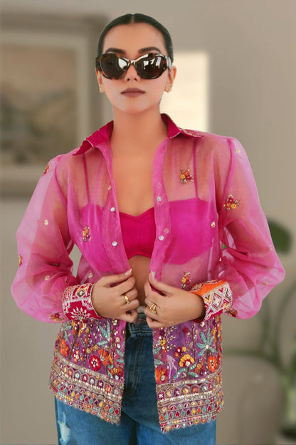 Oversized Candy Carnival shirt by 66aura featuring colorful, playful designs on soft fabric for a trendy casual look.