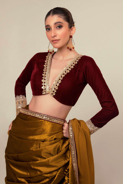OXBLOOD EDGE BLOUSE - 66Aura