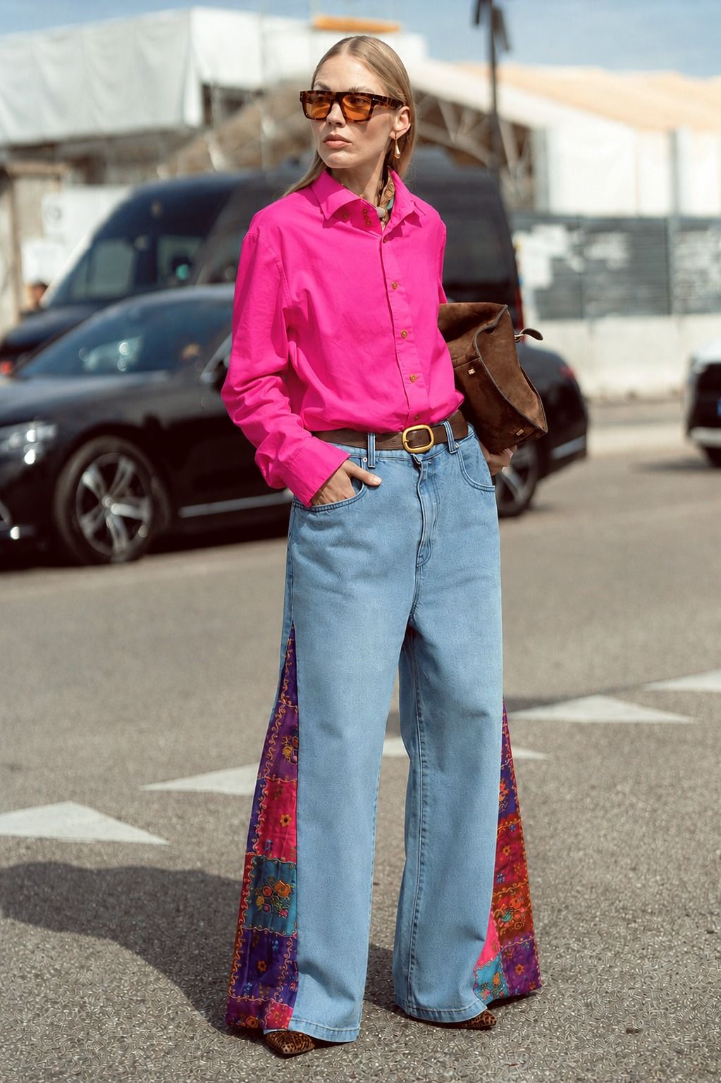 66aura Guilty Pleasure Jeans, stylish denim with distressed details, front view showing fit and classic five-pocket design.