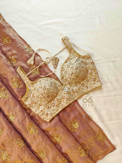 GLITZ AURA SAREE WITH GLAM AURA SLEEVELESS BLOUSE