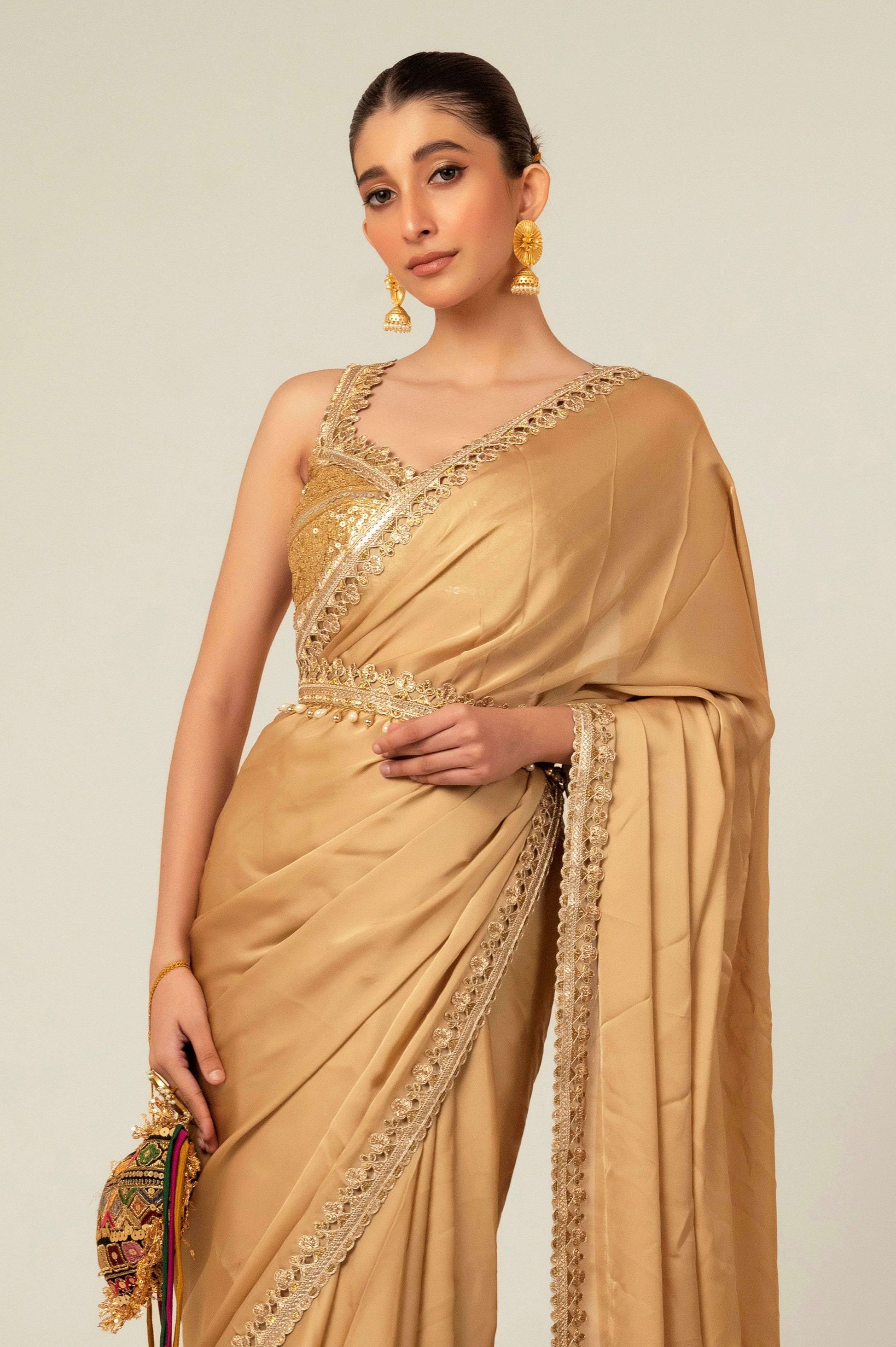 SEQUIN SPARK SAREE WITH LIME LIGHT BLOUSE - 66Aura