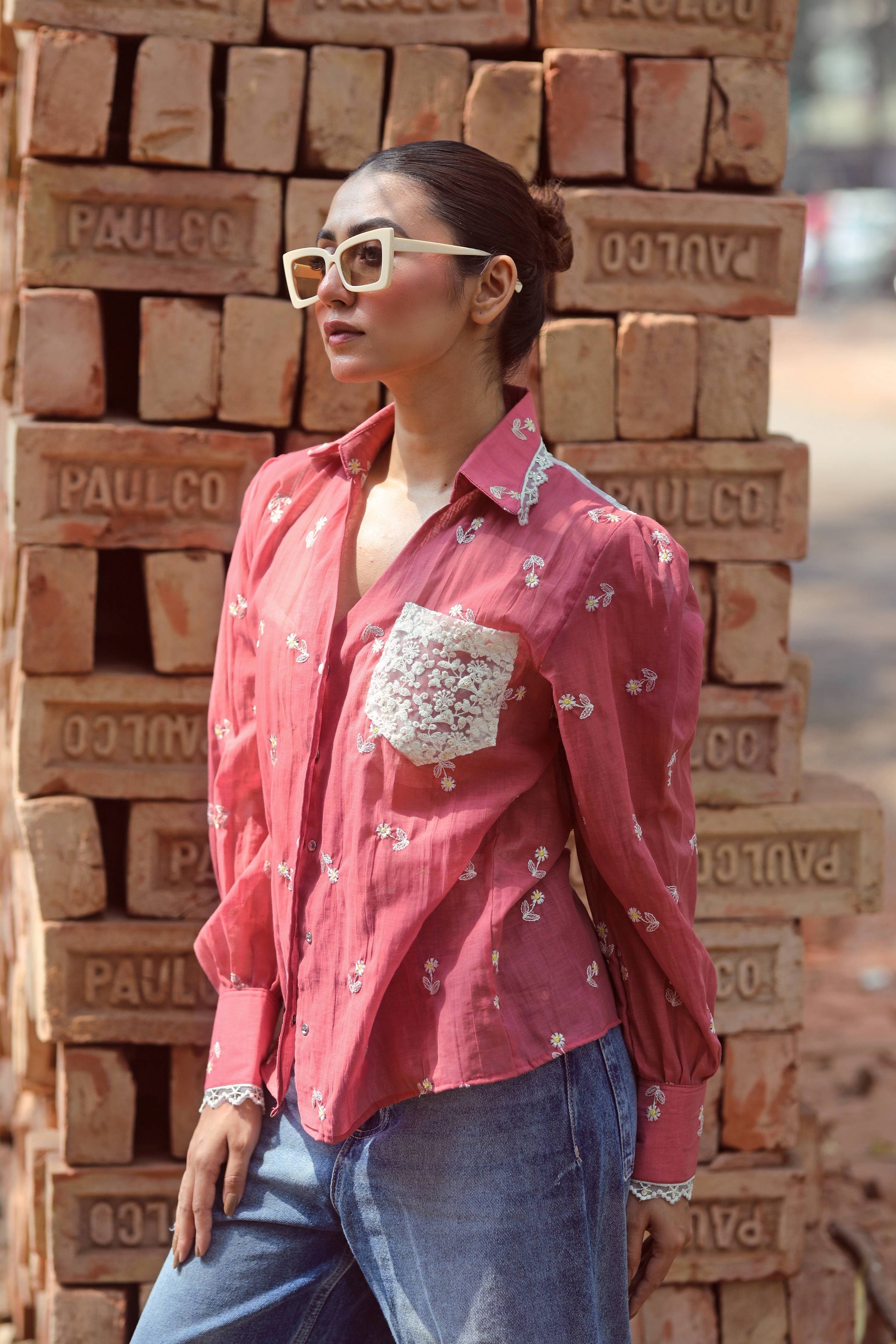 Soft cotton candy-colored shirt from 66aura featuring a casual fit and comfortable fabric for everyday wear.