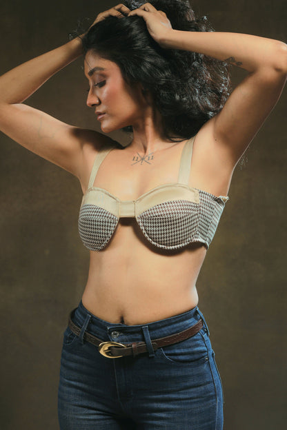 Boardroom Babe bralette by 66aura featuring a soft fabric, delicate straps, and a stylish, supportive design.