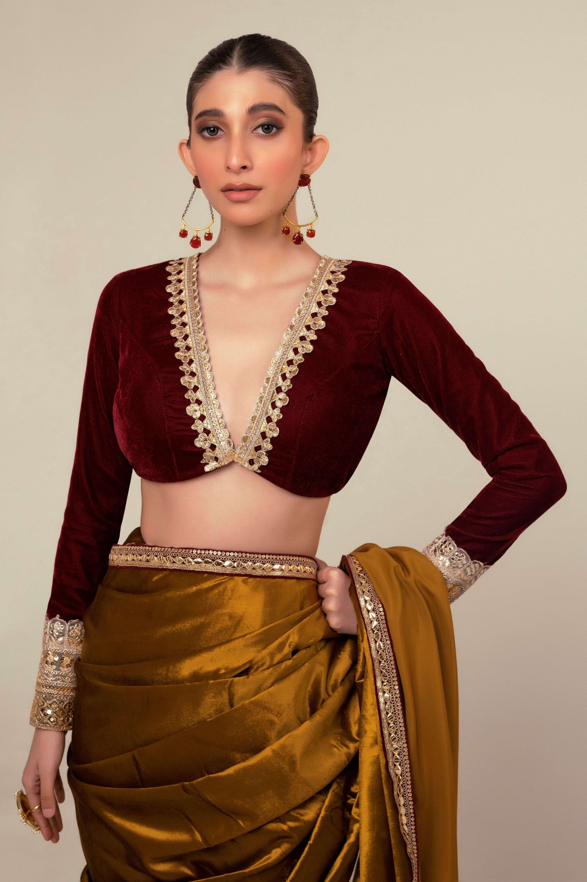 OXBLOOD EDGE BLOUSE - 66Aura