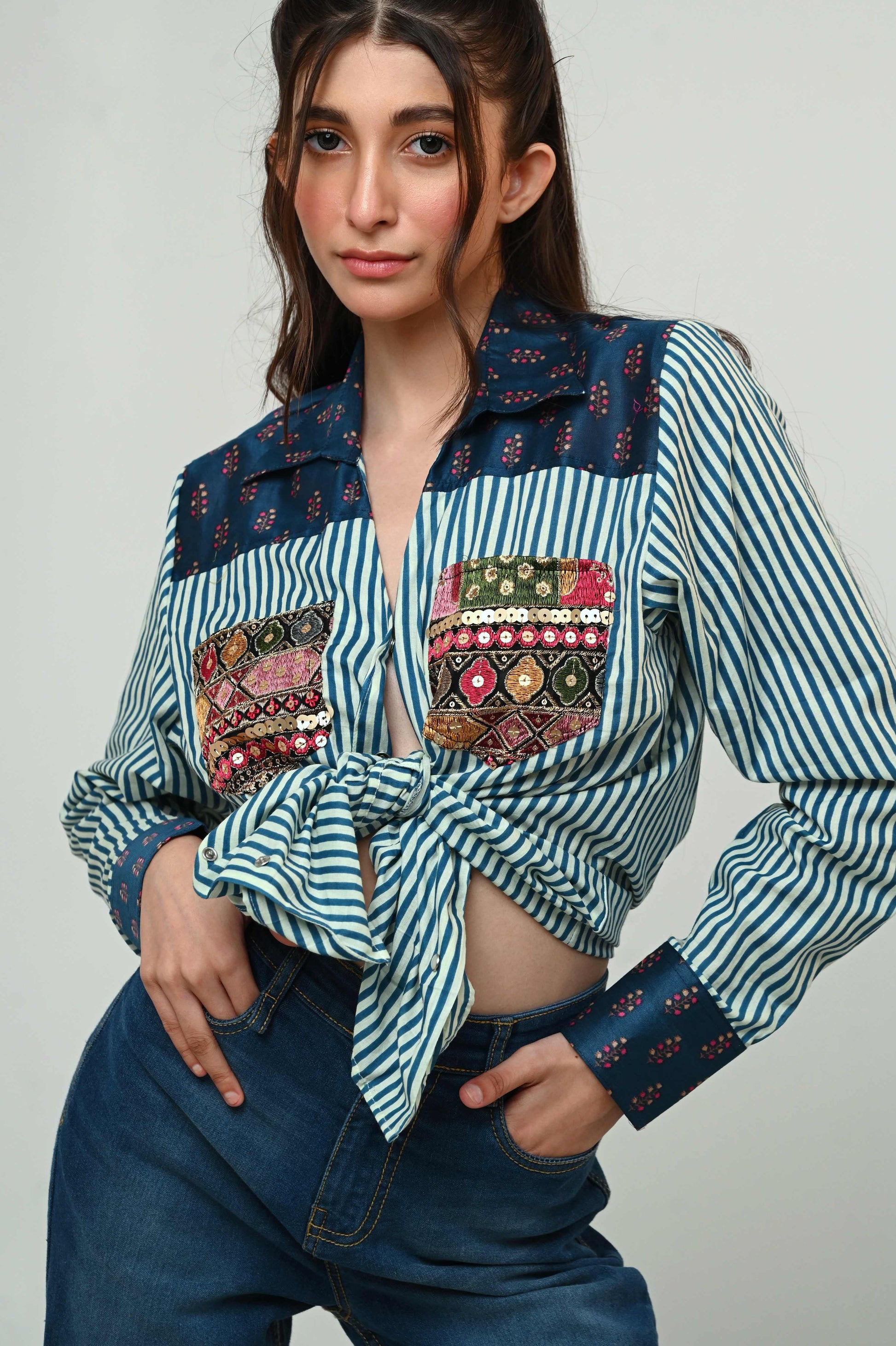 INDIGO ICON SHIRT - 66Aura