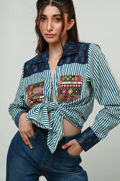 INDIGO ICON SHIRT - 66Aura