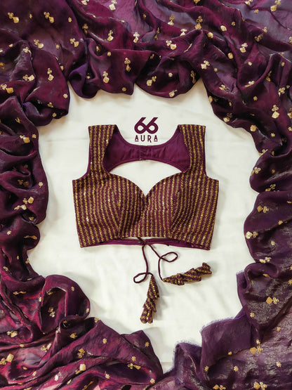 CELEBRATION AURA SAREE WITH MULBERRY AURA SLEEVELESS BLOUSE