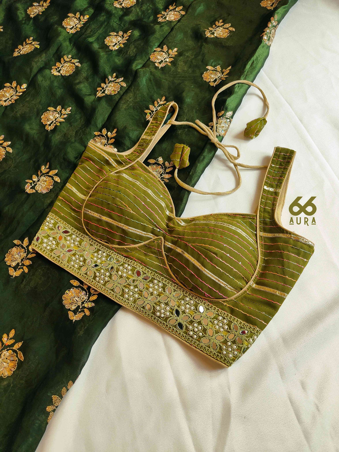 OLIVE AURA SLEEVELESS BLOUSE