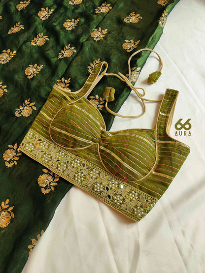 OLIVE AURA SLEEVELESS BLOUSE