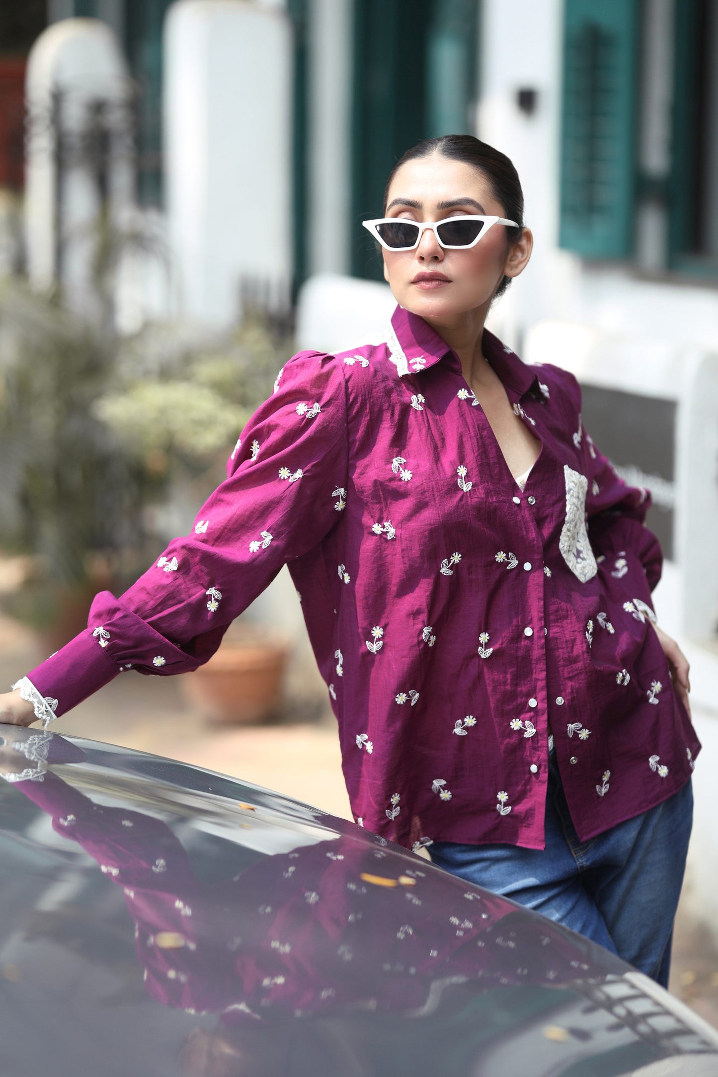 Kala Khatta shirt by 66aura featuring vibrant traditional fabric with intricate patterns and a relaxed fit.