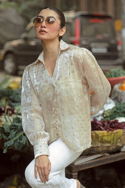 66aura Loud Luxury shirt featuring a stylish, casual design with bold branding and comfortable fabric, displayed on a flat surface.