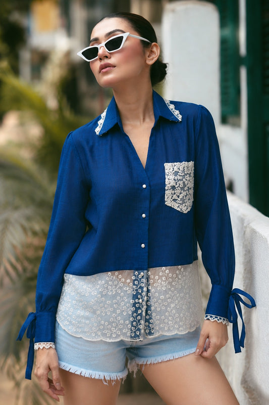 COBALT CRUSH OVERSIZED SHIRT