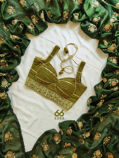 OLIVE AURA SLEEVELESS BLOUSE