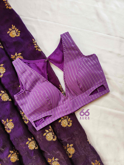 IMPERIAL AURA SAREE WITH WISTERIA  AURA SLEEVELESS BLOUSE