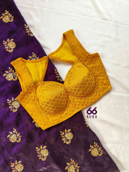 IMPERIAL AURA SAREE WITH HONEY AURA SLEEVELESS BLOUSE