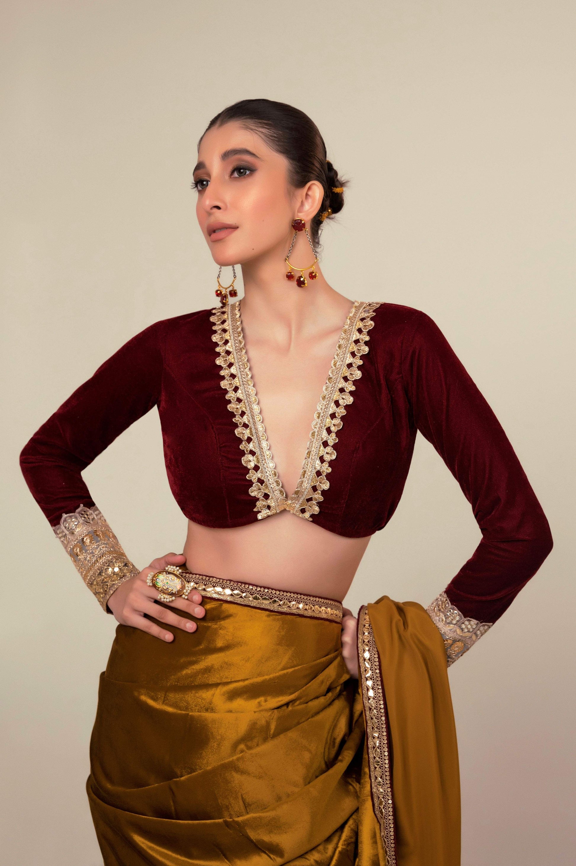 OXBLOOD EDGE BLOUSE - 66Aura