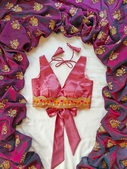 EMPRESS AURA SAREE WITH DARLING AURA SLEEVELESS BLOUSE